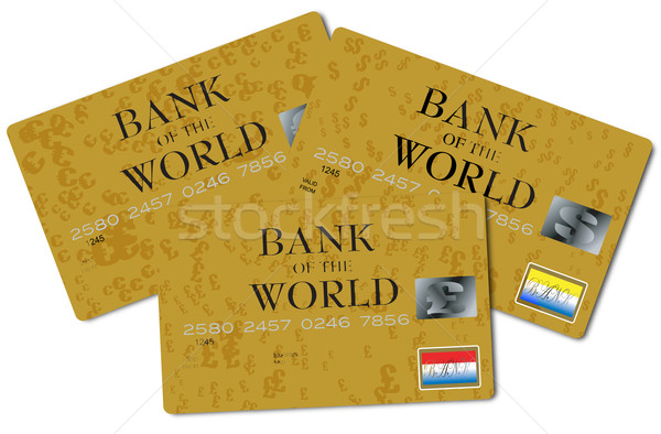 Stock photo: triple credit card