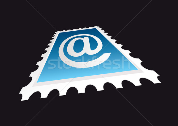 Email bélyeg nézőpont szög fekete háttér Stock fotó © nicemonkey