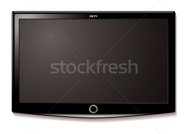 Stockfoto: Lcd · tv · muur · zwarte · scherm · opknoping
