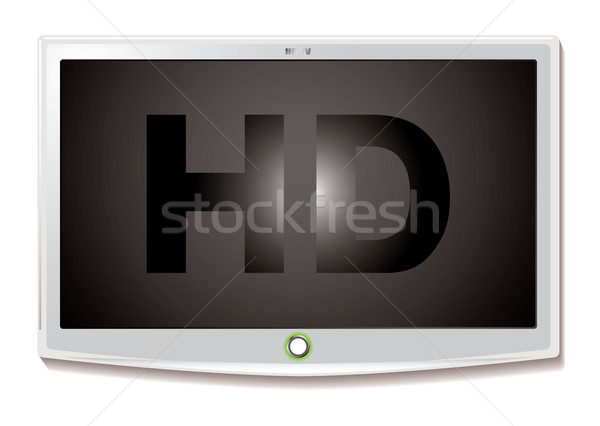 Lcd televizor hd alb modern ecran Imagine de stoc © nicemonkey