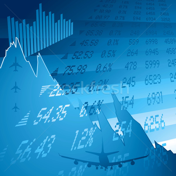 Finanziellen Absturz blau Tabelle Kreditklemme Stock foto © nicemonkey
