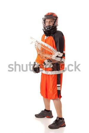 Mannelijke lacrosse speler witte man Stockfoto © nickp37