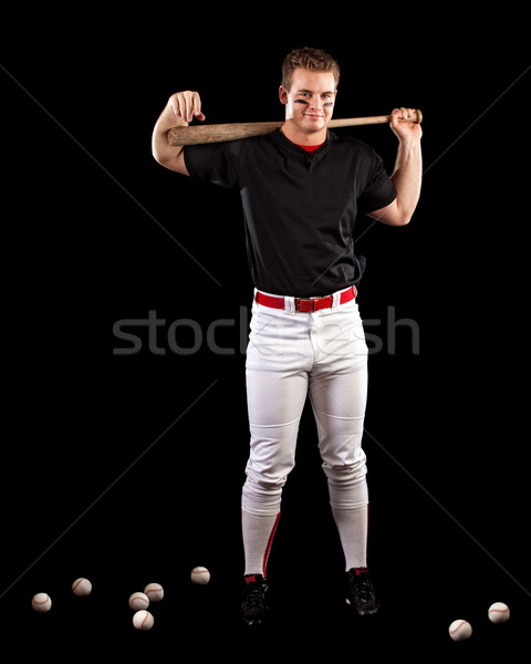 Joueur de baseball noir sourire sport [[stock_photo]] © nickp37