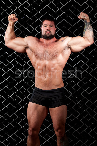 Bodybuilder posant chaîne lien homme corps Photo stock © nickp37