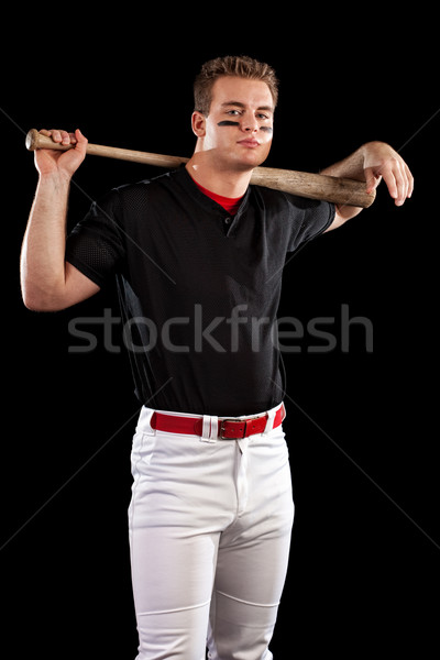 Stok fotoğraf: Beyzbol · oyuncusu · siyah · spor · spor