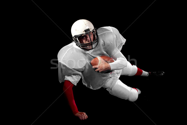 Stockfoto: Amerikaanse · voetballer · man · sport · voetbal · springen