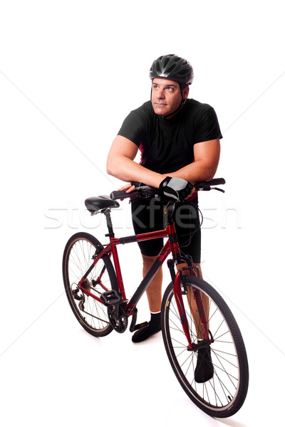 Zdjęcia stock: Rowerzysta · rowerów · dorosły · mężczyzna · biały