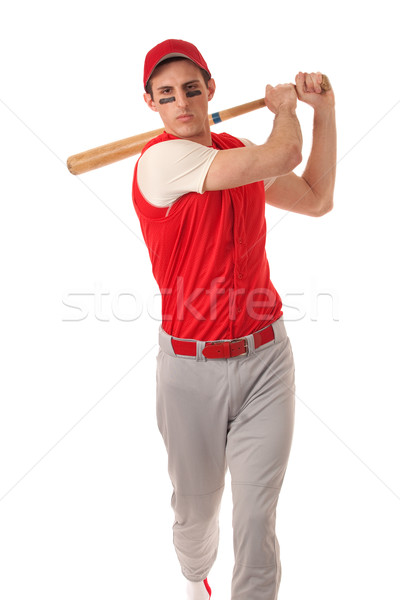 Homme joueur de baseball blanche sport chapeau [[stock_photo]] © nickp37