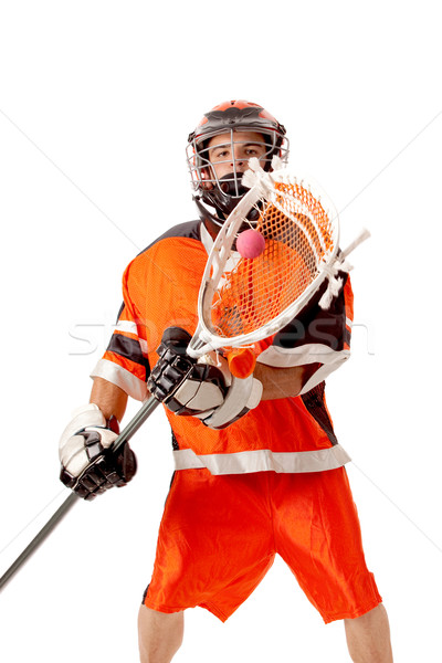 Masculino lacrosse jogador branco homem Foto stock © nickp37