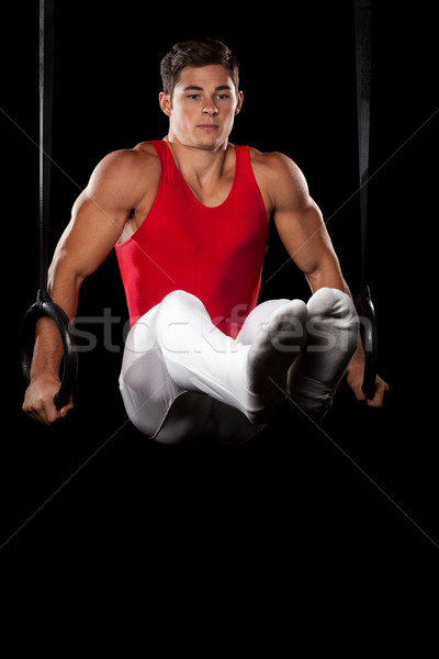 Masculin gimnast negru om Imagine de stoc © nickp37