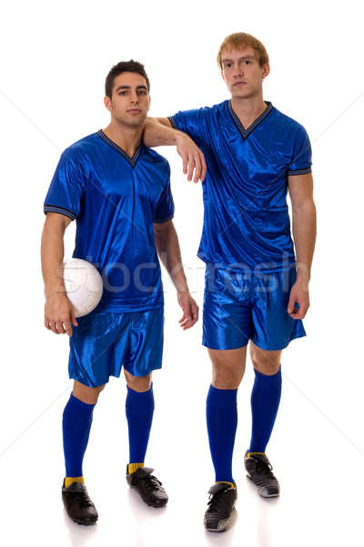 Two soccer players. Studio shot over white. Stock photo © nickp37