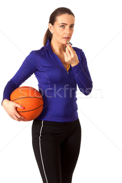 Stockfoto: Basketbal · coach · witte · sport · sport