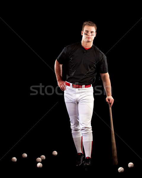 Joueur de baseball noir sport sport [[stock_photo]] © nickp37