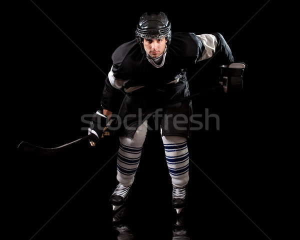 Hockey sobre hielo jugador negro hombre Foto stock © nickp37