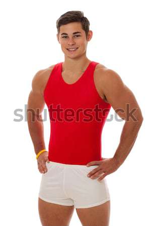 Erkek jimnastikçi beyaz adam Stok fotoğraf © nickp37