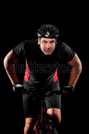 ストックフォト: サイクリスト · ライディング · 自転車 · 男 · スポーツ · 赤