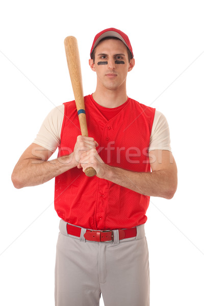 Homme joueur de baseball blanche sport chapeau [[stock_photo]] © nickp37