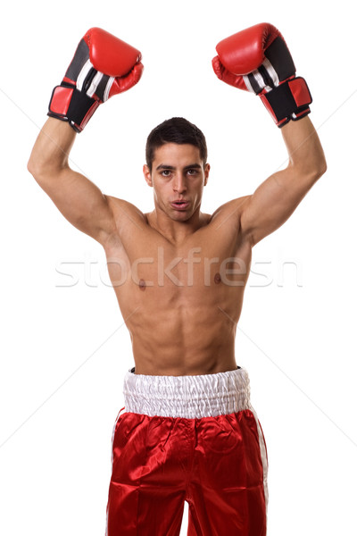 Boxeur rouge blanche fitness [[stock_photo]] © nickp37