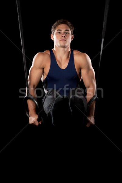 Erkek jimnastikçi siyah adam Stok fotoğraf © nickp37