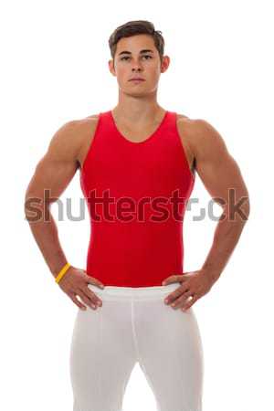 Erkek jimnastikçi beyaz adam Stok fotoğraf © nickp37