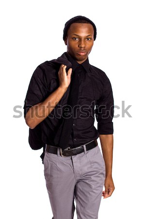 Fashionable young man. Studio shot over white. Stock photo © nickp37