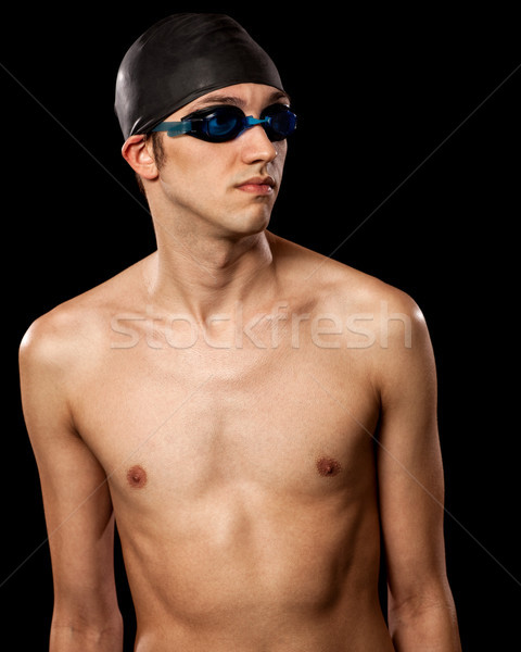 úszó fiatal felnőtt férfi stúdiófelvétel fekete férfi Stock fotó © nickp37