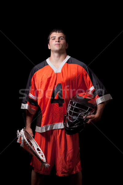 Maschio lacrosse giocatore nero uomo Foto d'archivio © nickp37