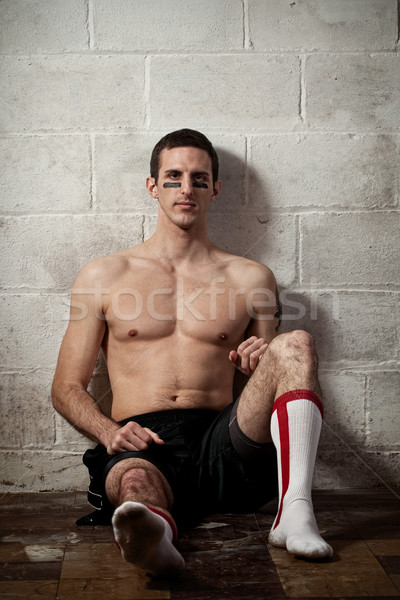 Foto stock: Jugador · de · béisbol · concretas · pared · hombre · deporte · béisbol