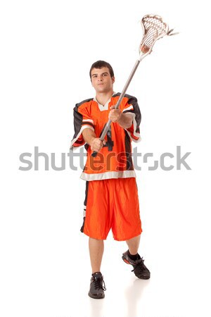 Masculina lacrosse jugador blanco hombre Foto stock © nickp37