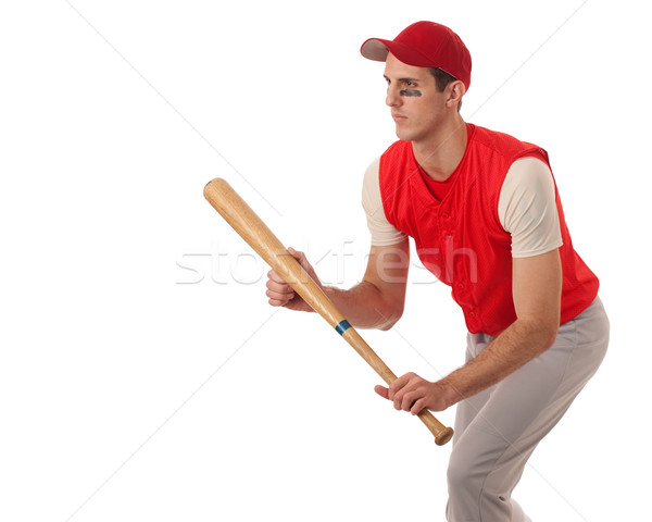 Homme joueur de baseball blanche sport rouge [[stock_photo]] © nickp37