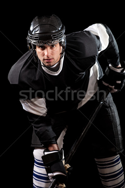 Hockey sobre hielo jugador negro hombre Foto stock © nickp37