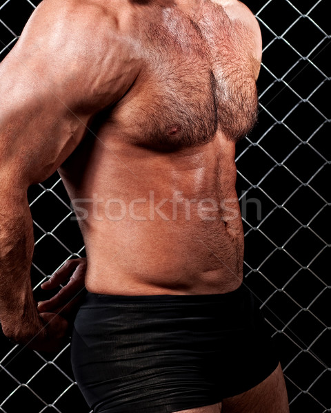 健美 冒充 鏈 鏈接 男子 身體 商業照片 © nickp37