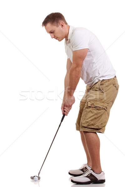 Jóvenes masculina golfista blanco hombre Foto stock © nickp37
