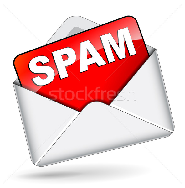 Vektor Spam Umschlag Symbol weiß Internet Stock foto © nickylarson974