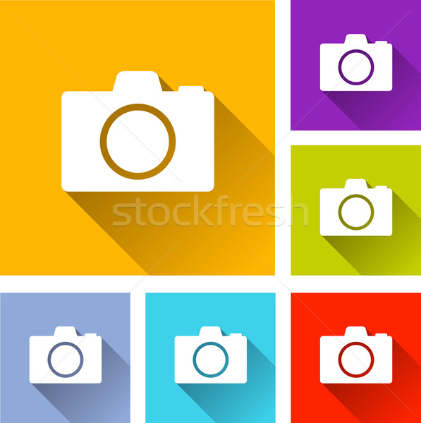 Fotografía iconos ilustración diseno establecer signo Foto stock © nickylarson974