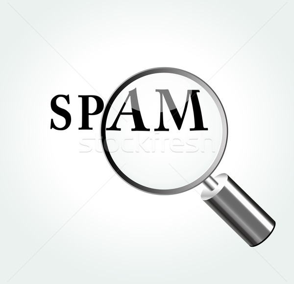 Vecteur spam loupe ordinateur internet design [[stock_photo]] © nickylarson974