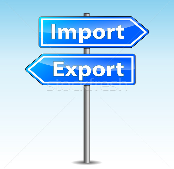 Vector importate export sageti albastru afaceri Imagine de stoc © nickylarson974