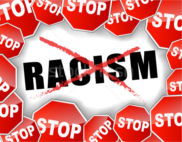 Stoppen racisme abstract achtergrond Rood bescherming Stockfoto © nickylarson974
