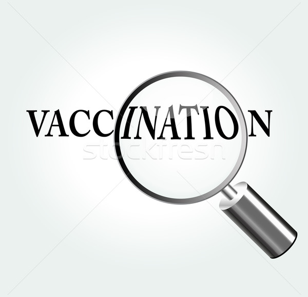 Vector vaccinatie illustratie vergrootglas ontwerp ziekenhuis Stockfoto © nickylarson974