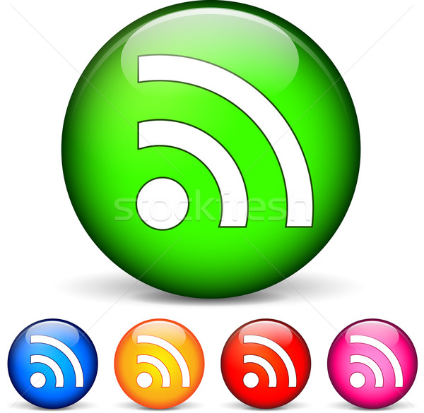 Wifi ikona ilustracja pięć kółko Internetu Zdjęcia stock © nickylarson974