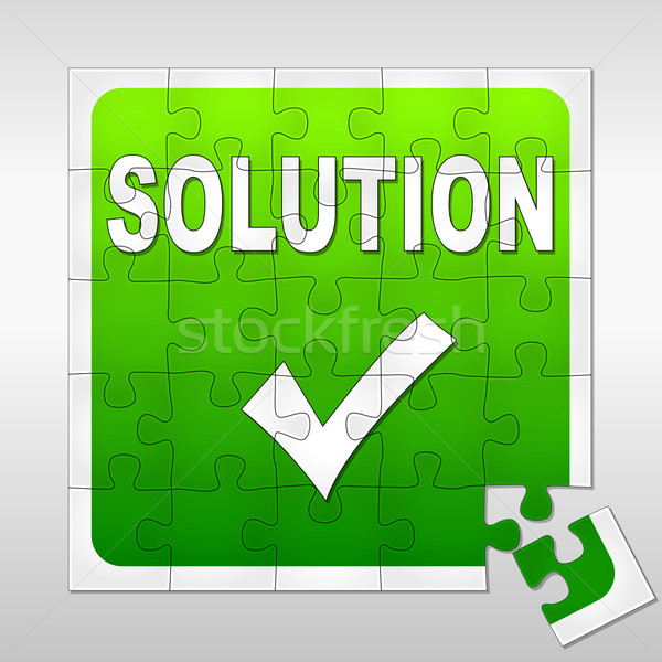 Solution vert puzzle design fond groupe [[stock_photo]] © nickylarson974