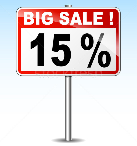 Groot verkoop verkeersbord illustratie vijftien procent Stockfoto © nickylarson974