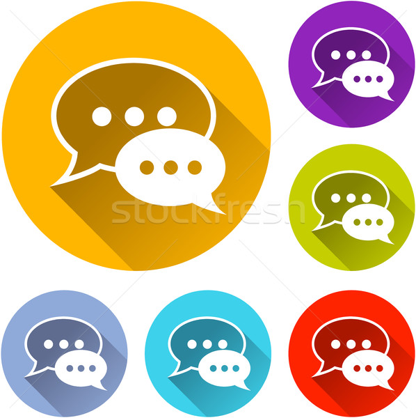 speech bubbles icons Stock photo © nickylarson974