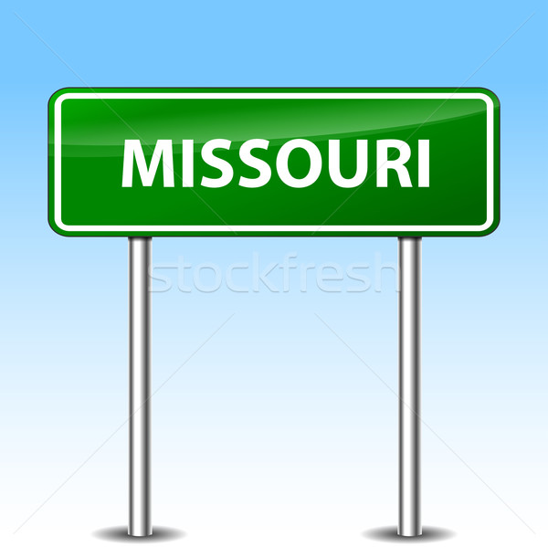 Stok fotoğraf: Missouri · yeşil · imzalamak · örnek · Metal · yol · işareti