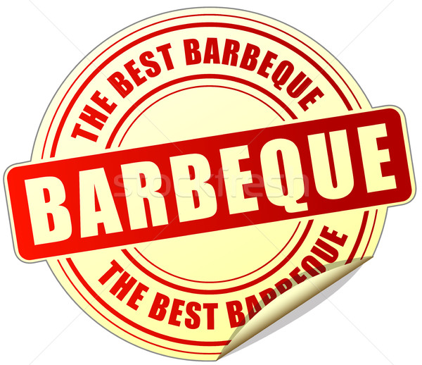 barbeque sticker on white background Stock photo © nickylarson974