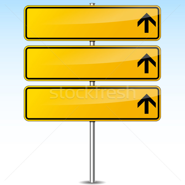 yellow blank road sign Stock photo © nickylarson974