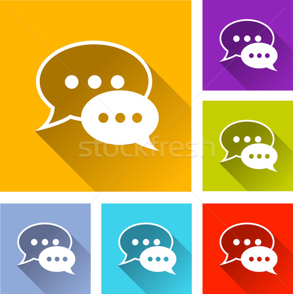 speech bubbles icons Stock photo © nickylarson974