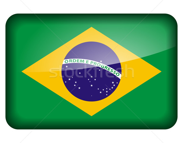 brazilian flag icon Stock photo © nickylarson974