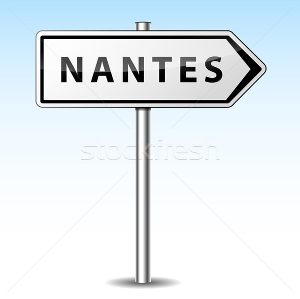 Vector nantes directional sign Stock photo © nickylarson974
