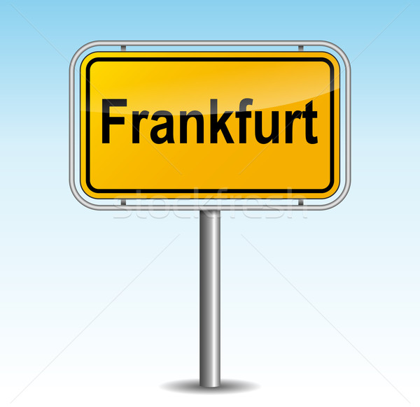 Wektora Frankfurt kierunkowskaz niebo miasta projektu Zdjęcia stock © nickylarson974